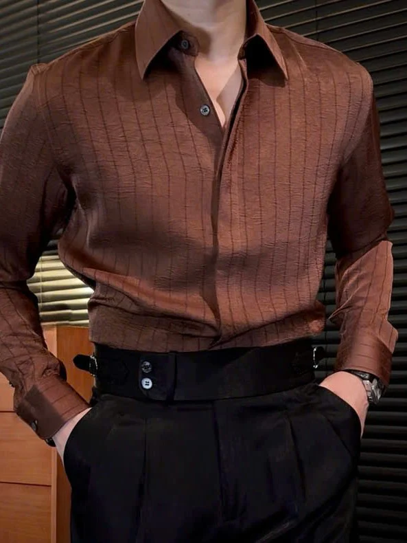 Silk Shadow-Stripe Shirt - Image 3