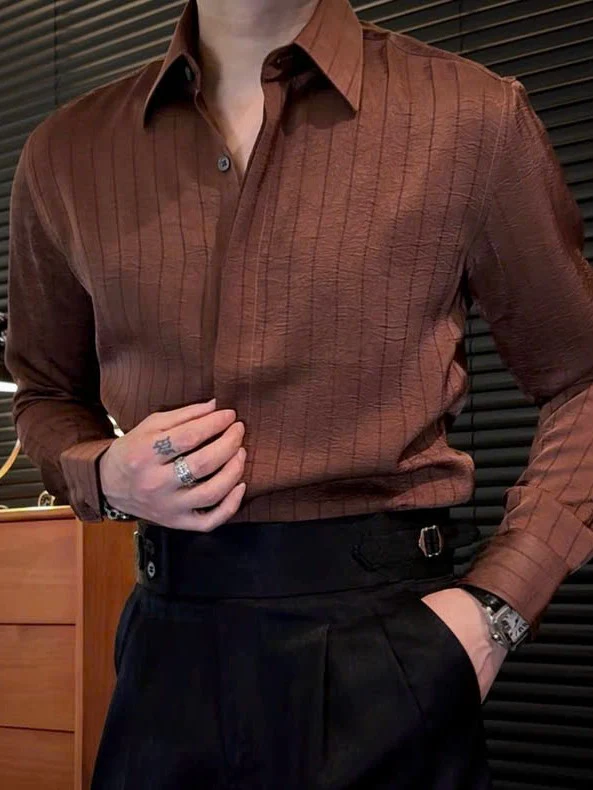 Silk Shadow-Stripe Shirt - Image 4