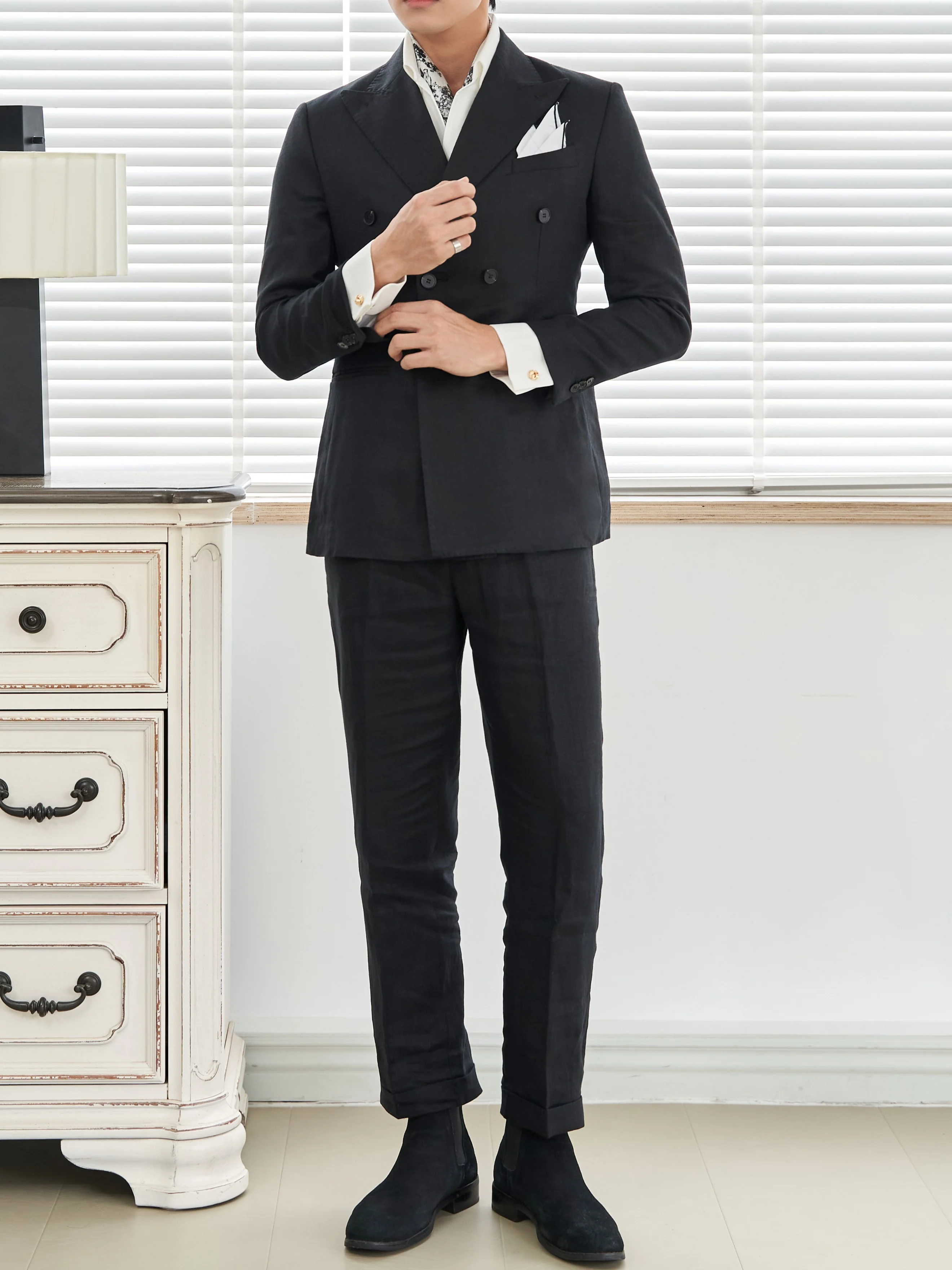 Havana Linen Blazer (Black) – Harold - Image 3