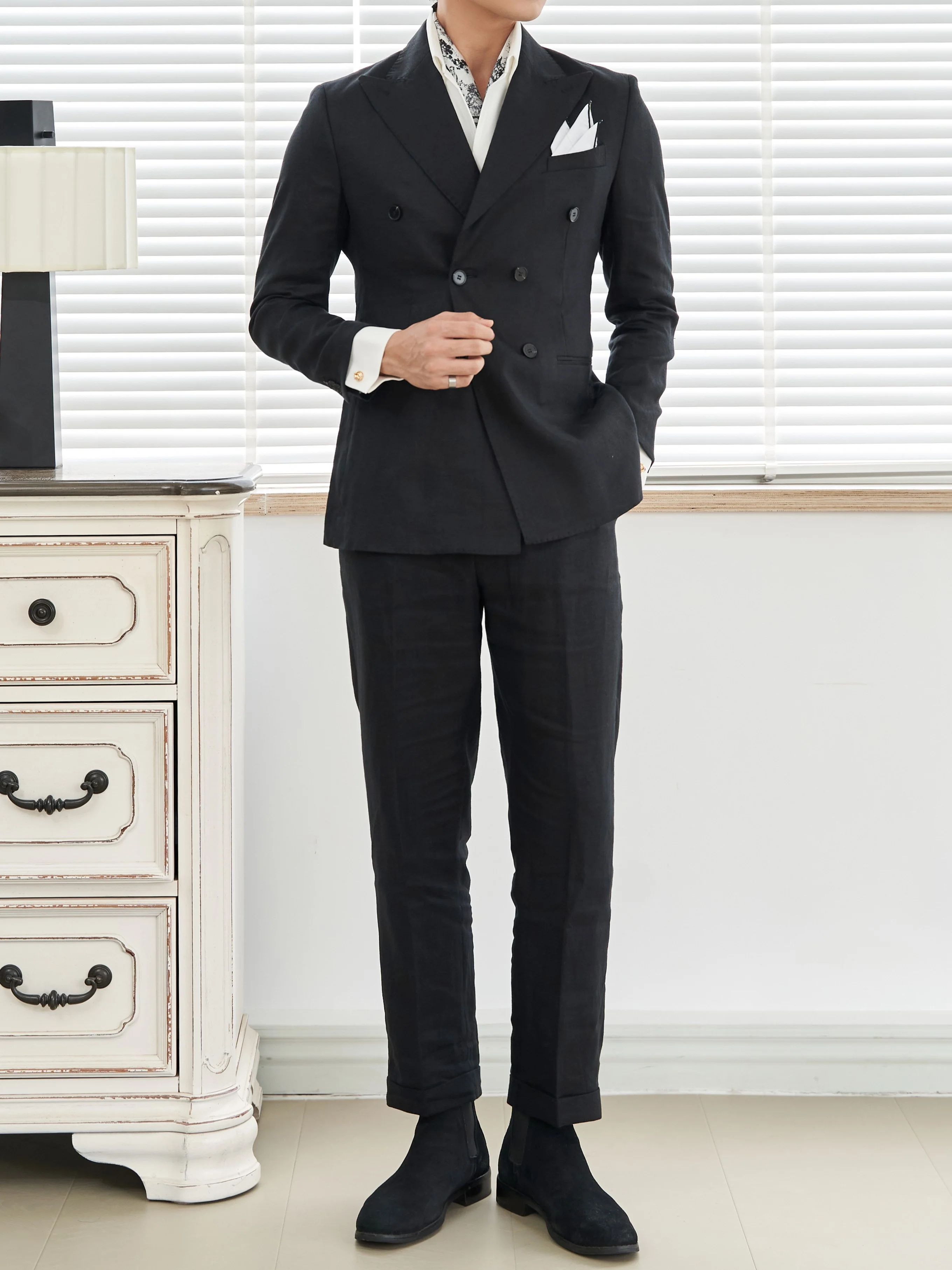 Havana Linen Blazer (Black) – Harold - Image 5