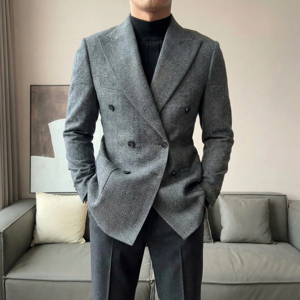 Edinburgh Herringbone Blazer - Image 2