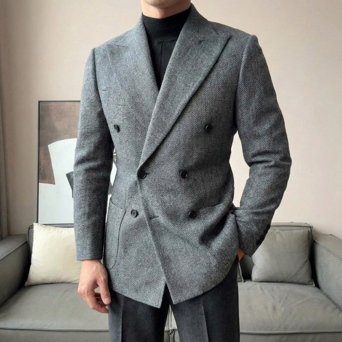 Edinburgh Herringbone Blazer - Image 3
