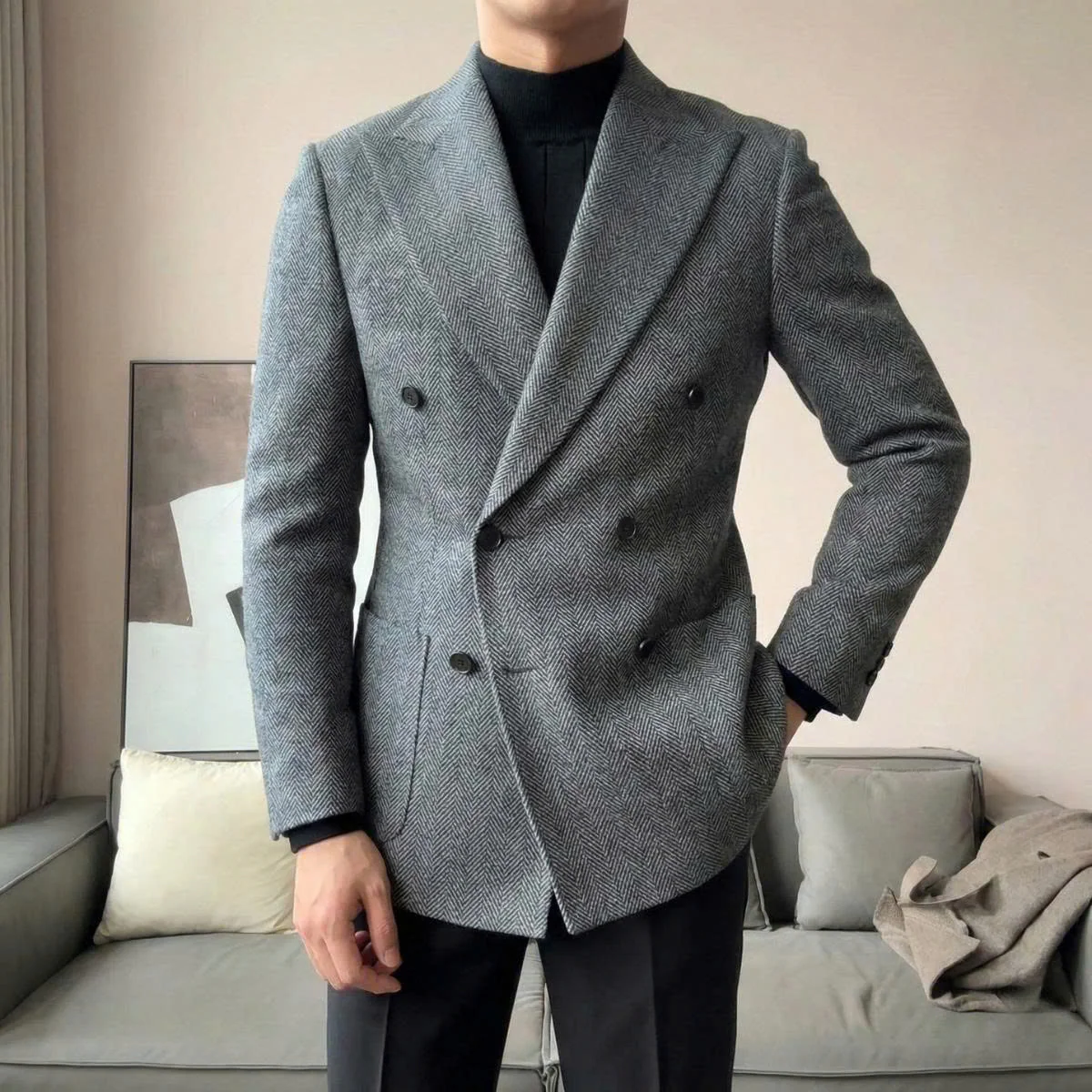 Edinburgh Herringbone Blazer - Image 4