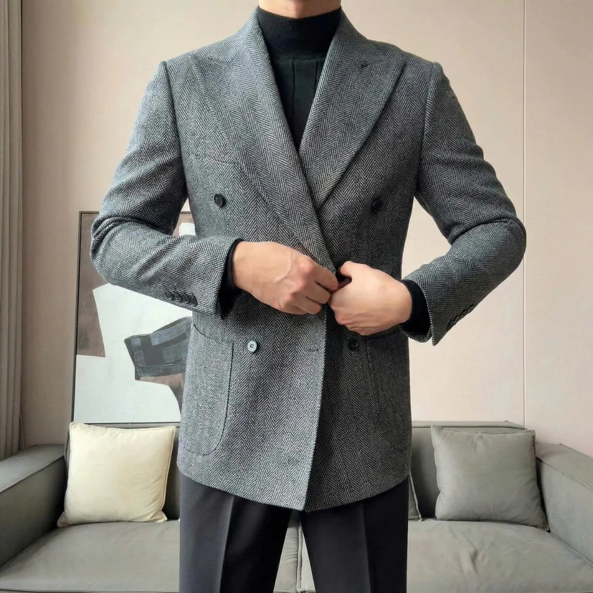 Edinburgh Herringbone Blazer - Image 5
