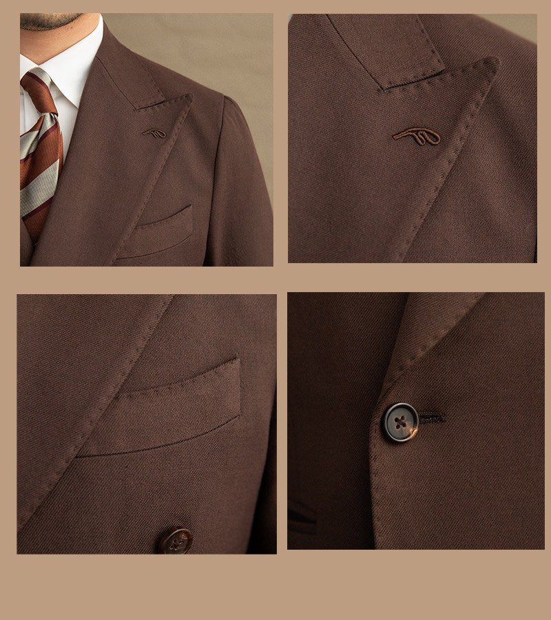 Dark Brown Garbadine Suit (Includes: Jacket + Trousers) - Image 5