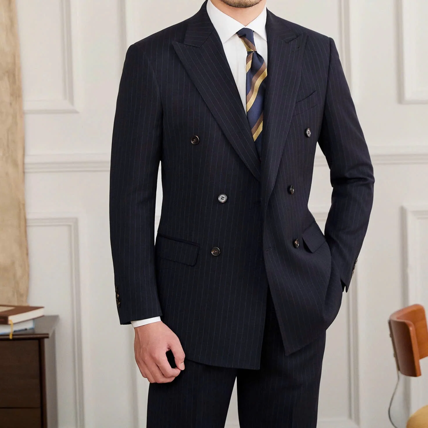 Harold Lausanne Pinstripe Double-Breasted Suit - Image 2