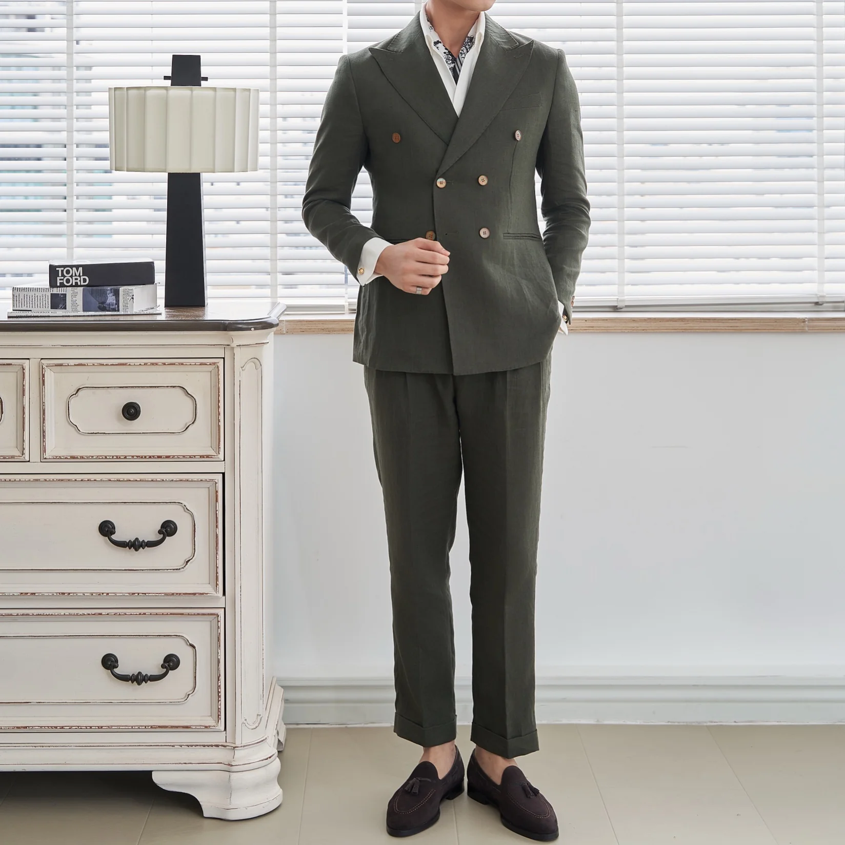 Havana Linen Blazer (Olive) – Harold - Image 4