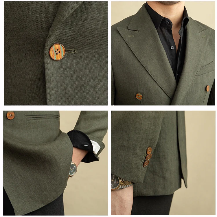 Havana Linen Blazer (Olive) – Harold - Image 8