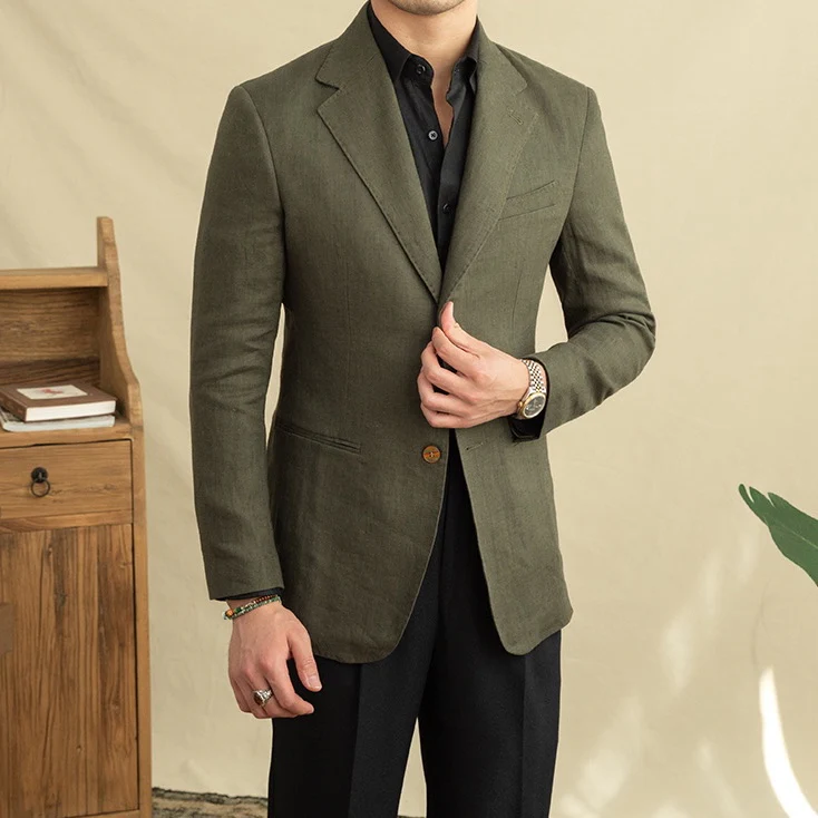 Havana Linen Blazer (Olive) – Harold - Image 9