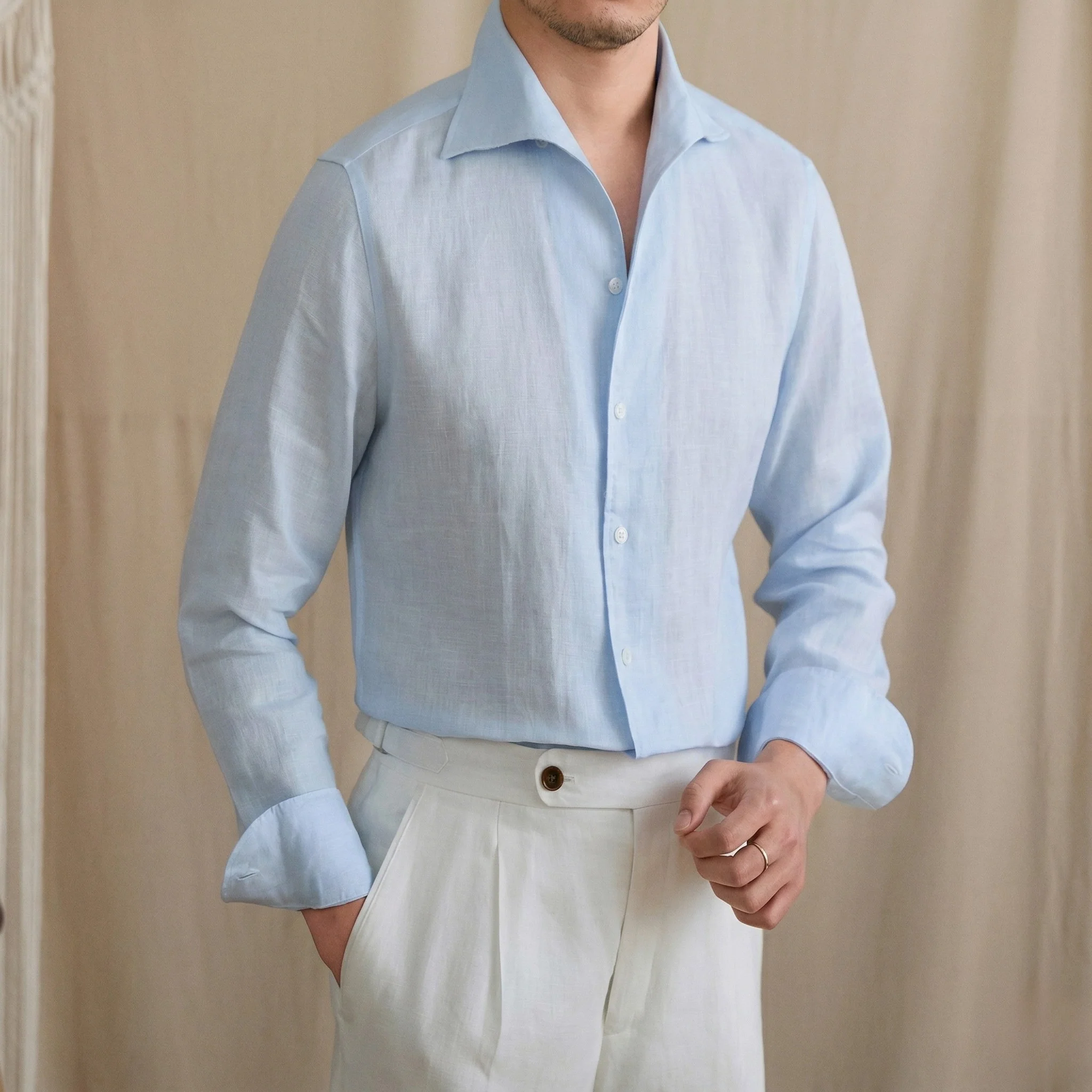 Hidden Button Down Linen Shirt Season 2 - Image 10