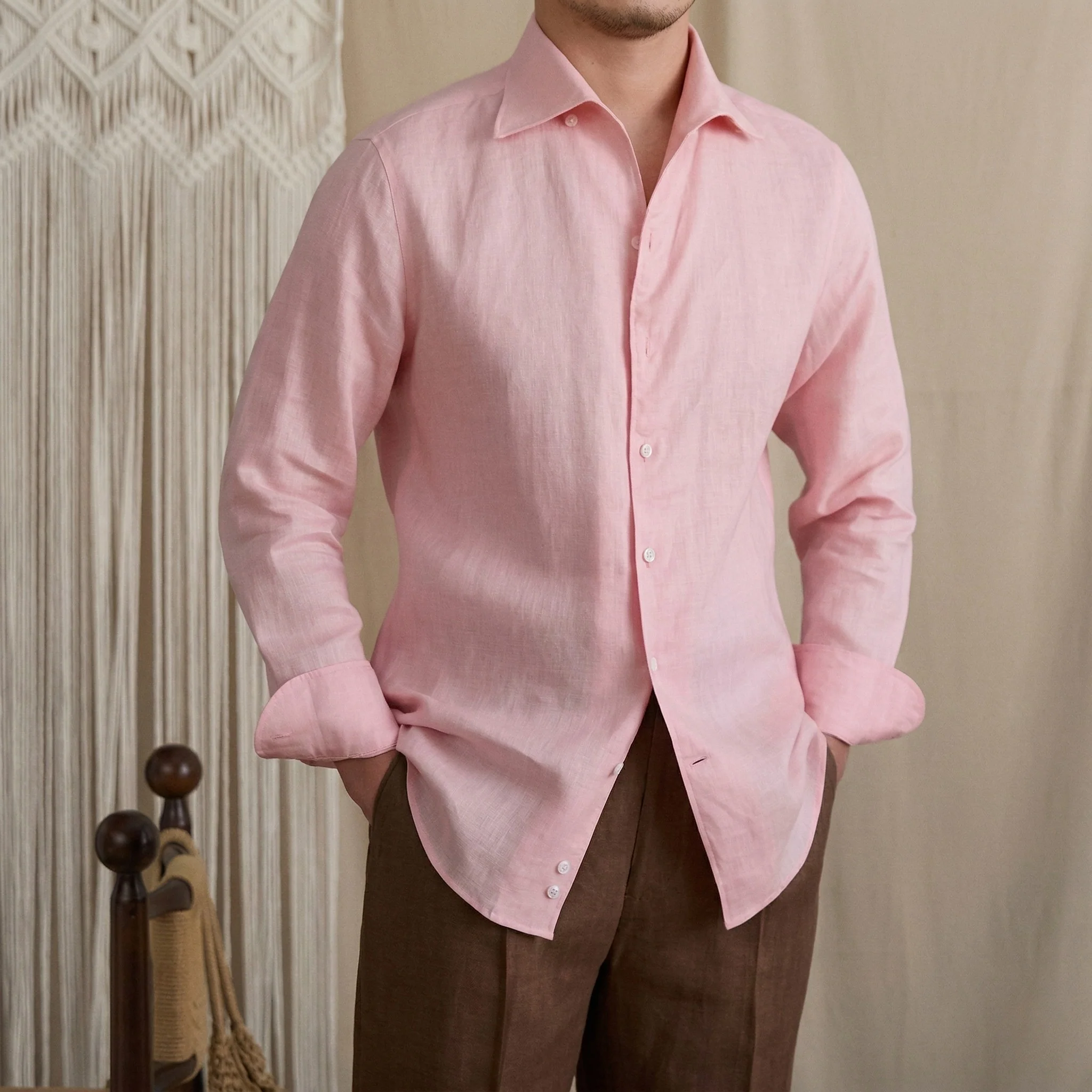 Hidden Button Down Linen Shirt Season 2 - Image 4