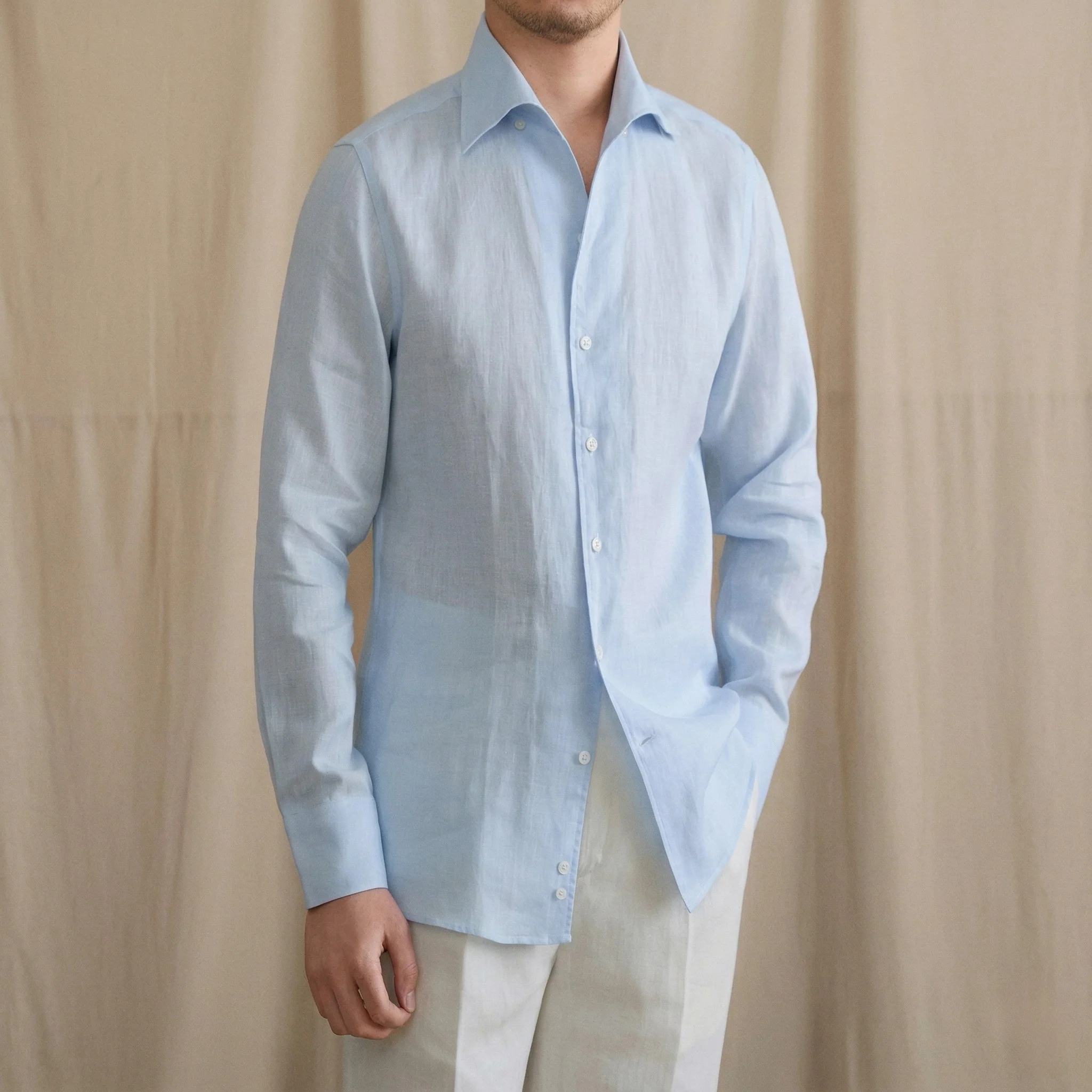 Hidden Button Down Linen Shirt Season 2 - Image 5
