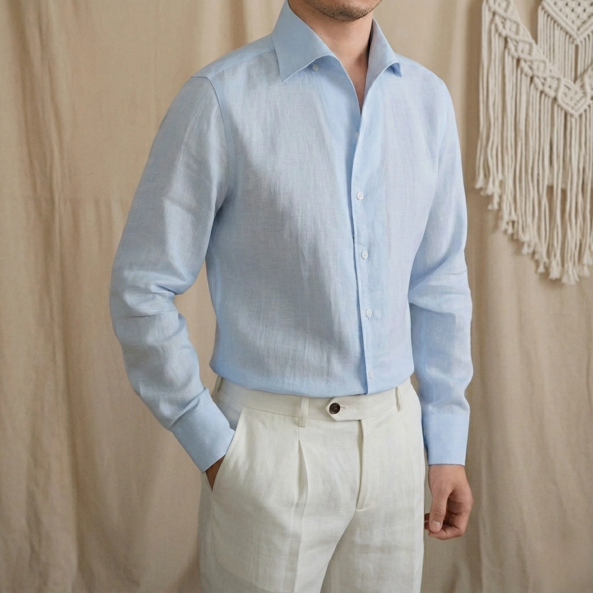 Hidden Button Down Linen Shirt Season 2 - Image 9
