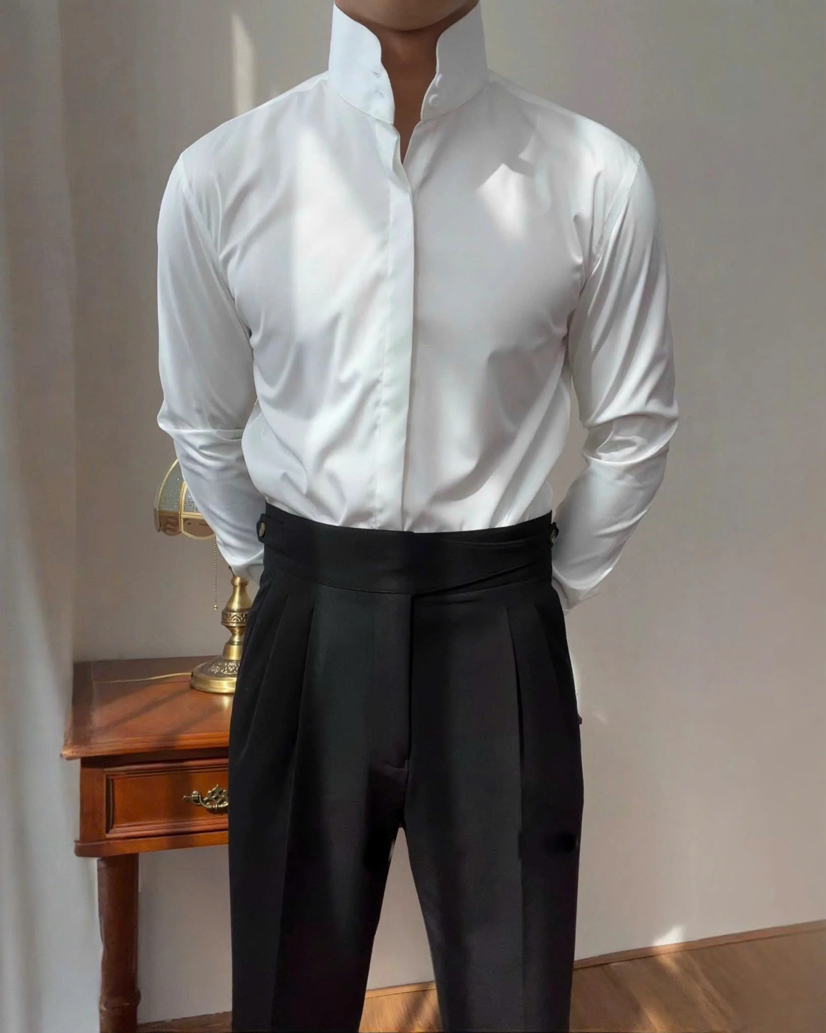 High Stand Mandarin Collar Shirt - Image 7
