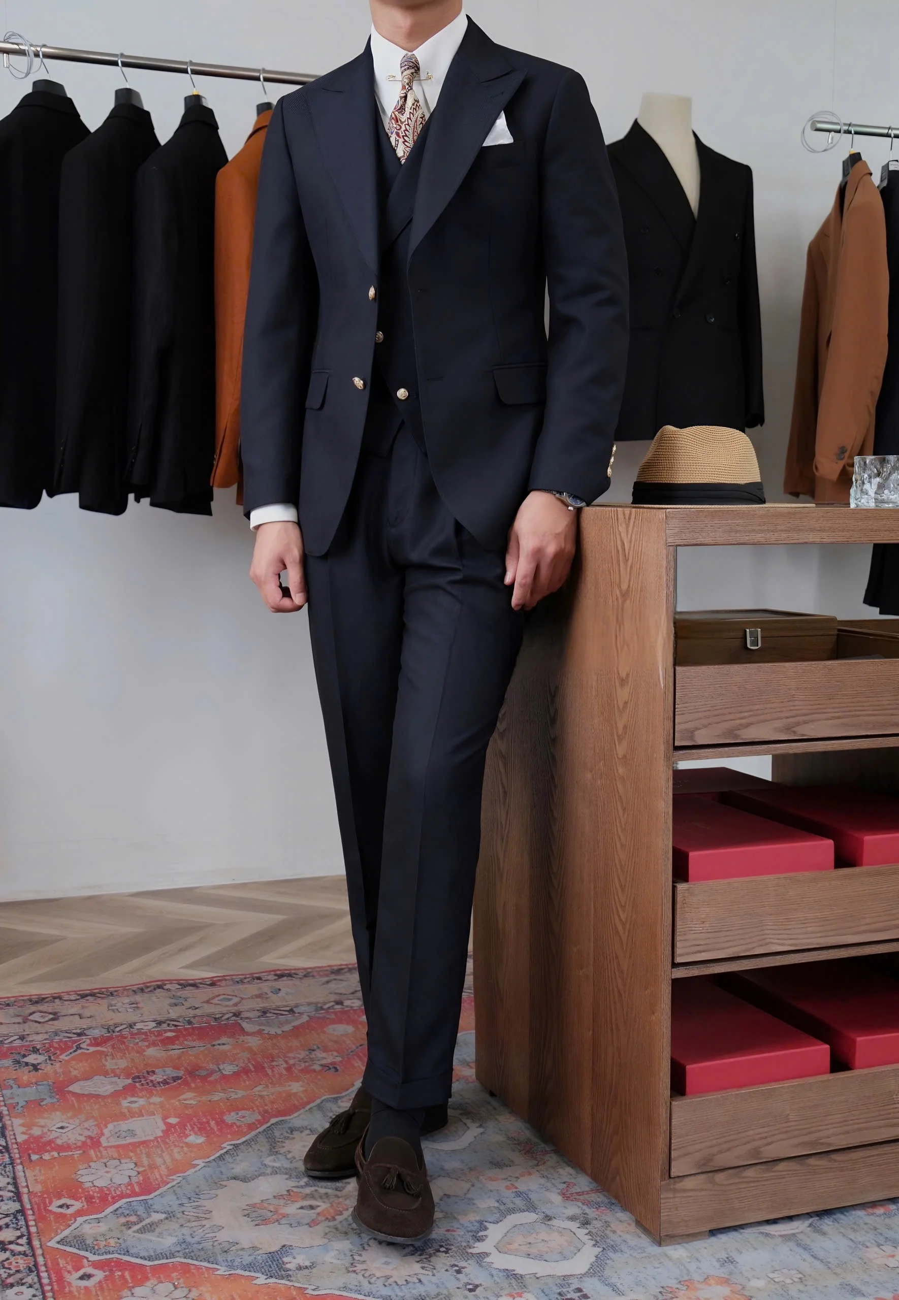 Jet Navy Milano Suit (Includes: Jacket + Waistcoat + Trousers) - Image 10