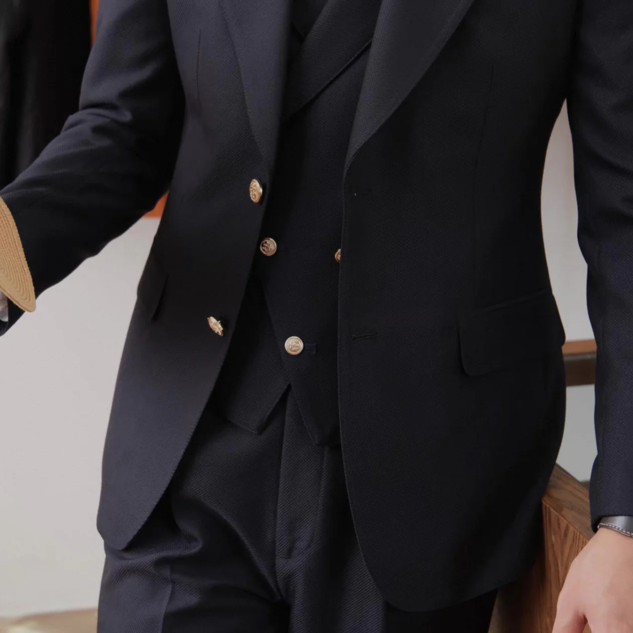 Jet Navy Milano Suit (Includes: Jacket + Waistcoat + Trousers) - Image 3