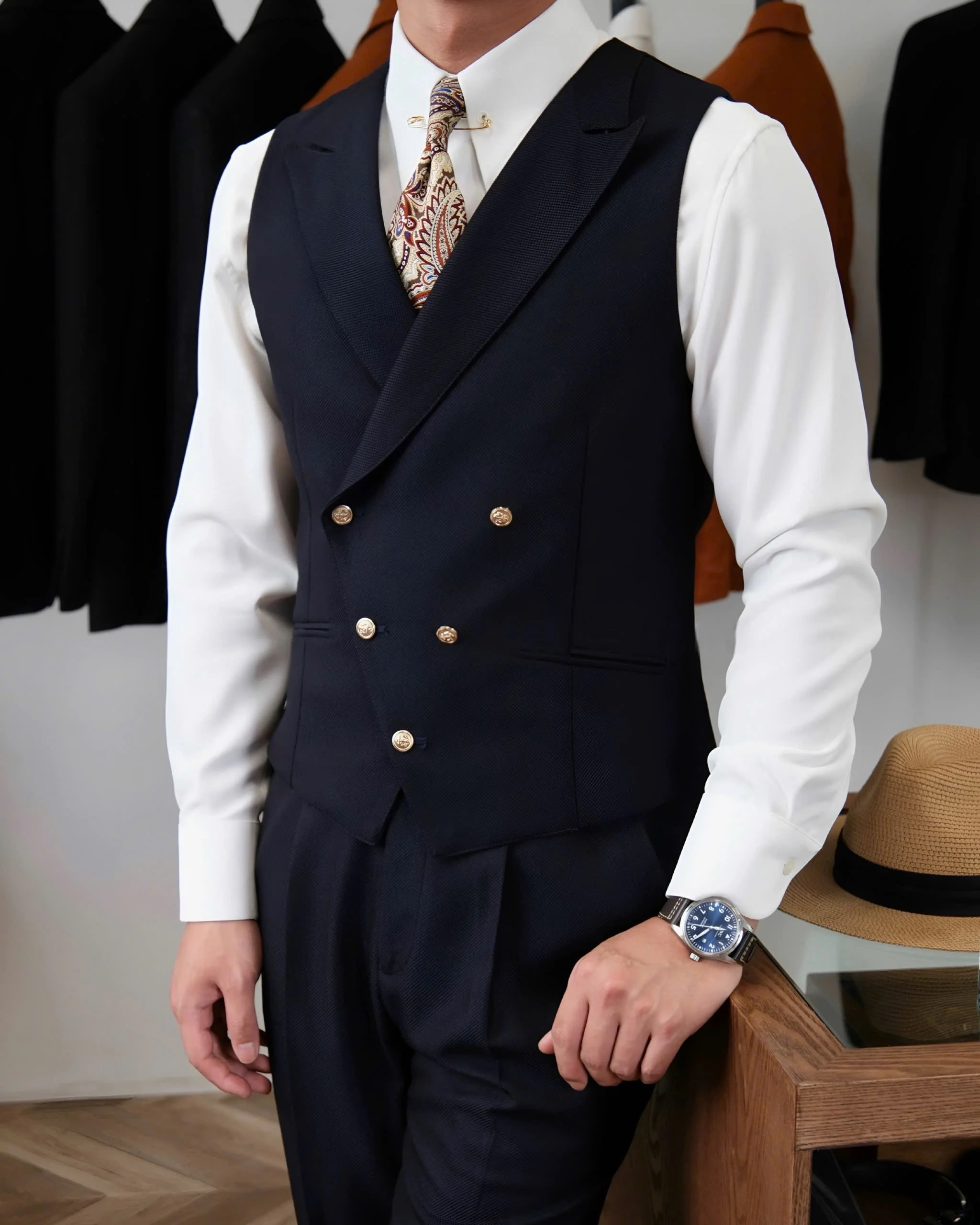 Jet Navy Milano Suit (Includes: Jacket + Waistcoat + Trousers) - Image 5