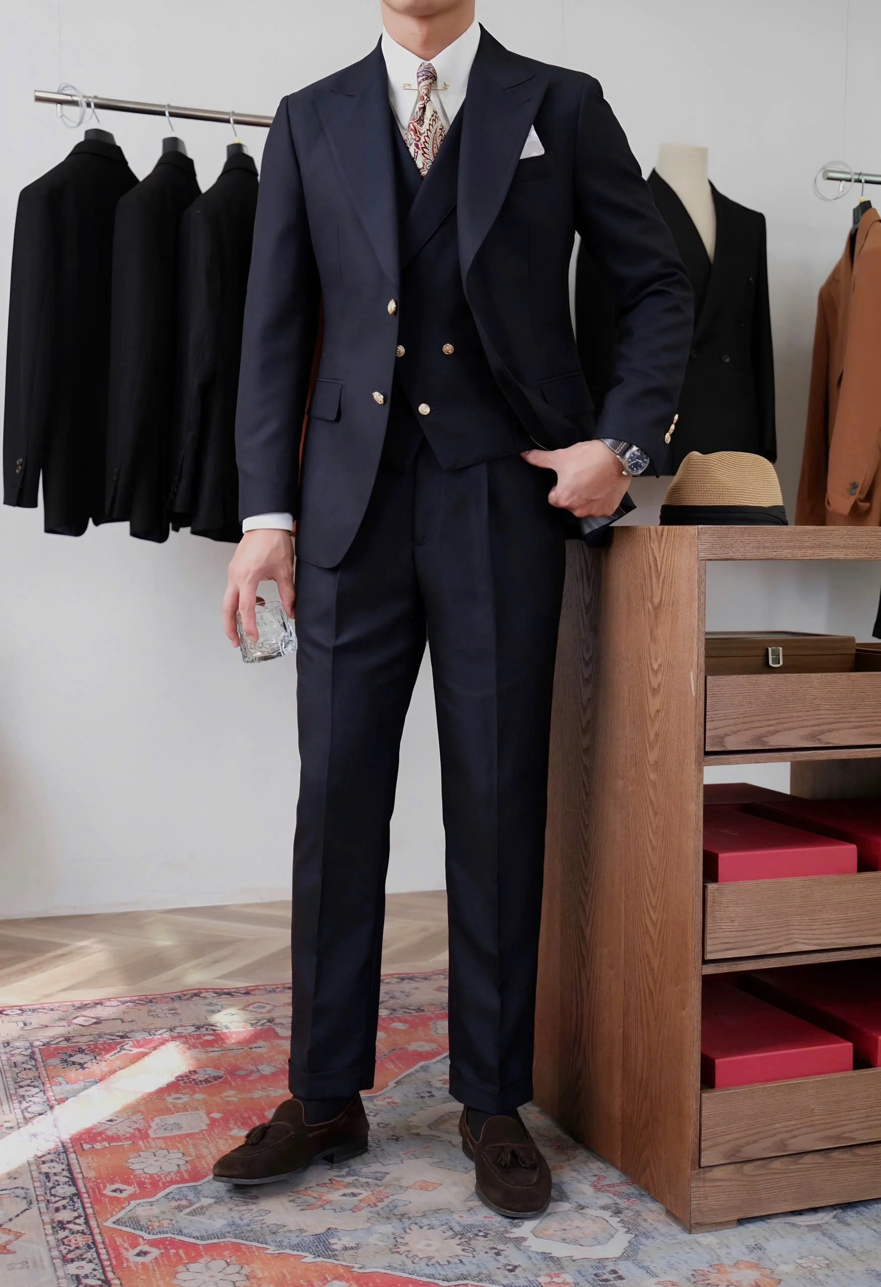 Jet Navy Milano Suit (Includes: Jacket + Waistcoat + Trousers) - Image 6