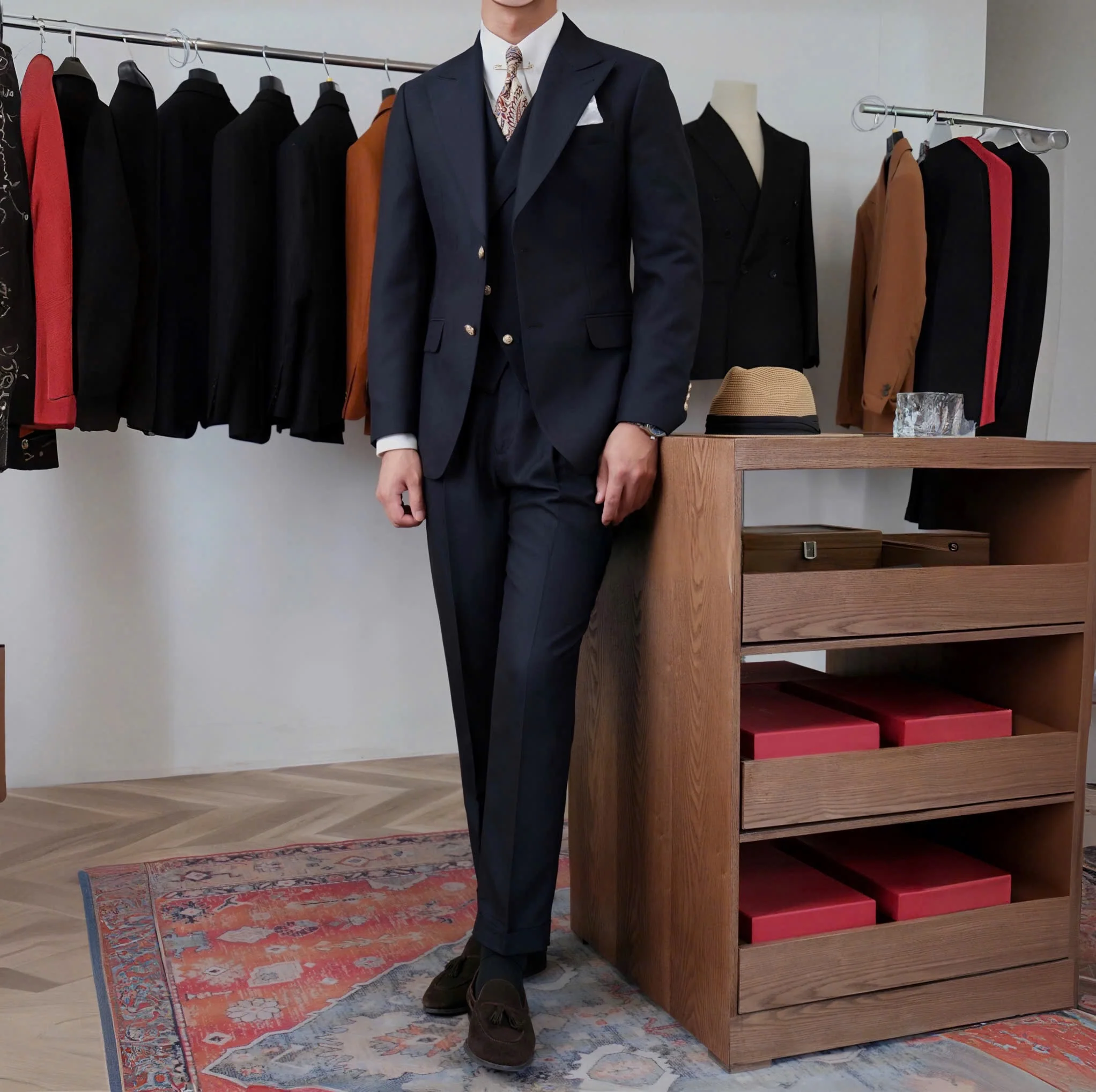 Jet Navy Milano Suit (Includes: Jacket + Waistcoat + Trousers) - Image 8