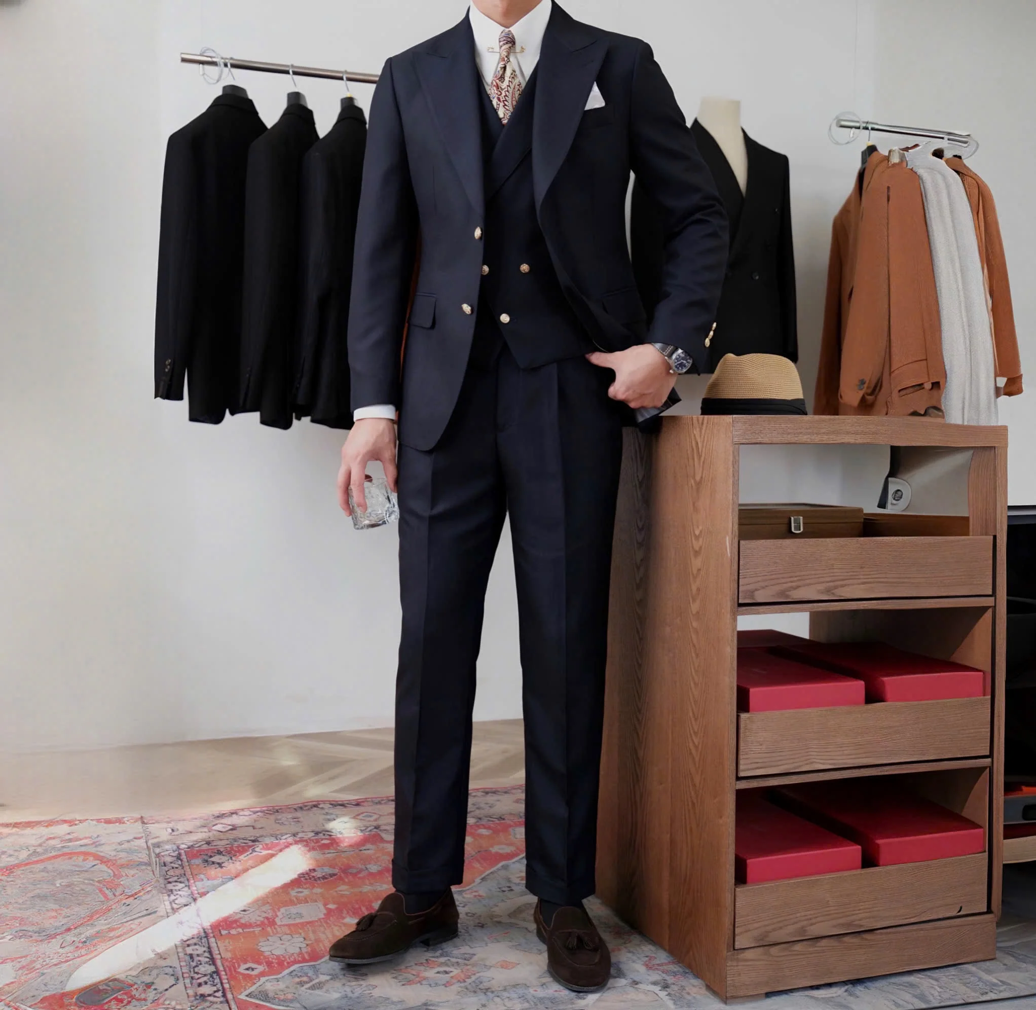 Jet Navy Milano Suit (Includes: Jacket + Waistcoat + Trousers) - Image 9