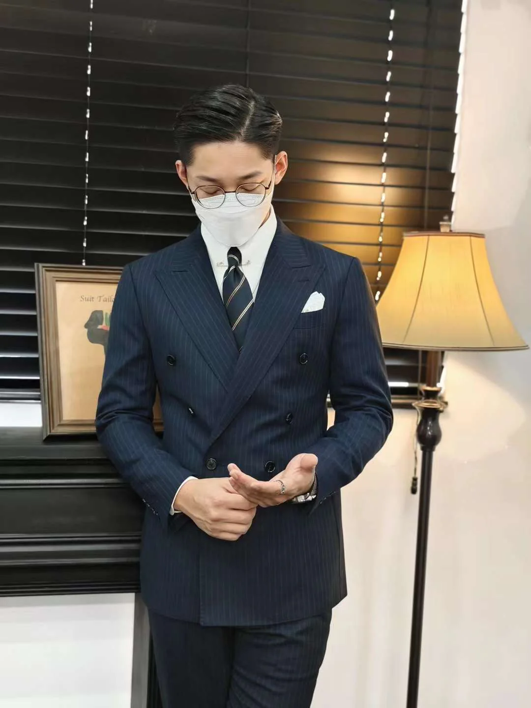 Navy Striped Veroza Suit - Image 7