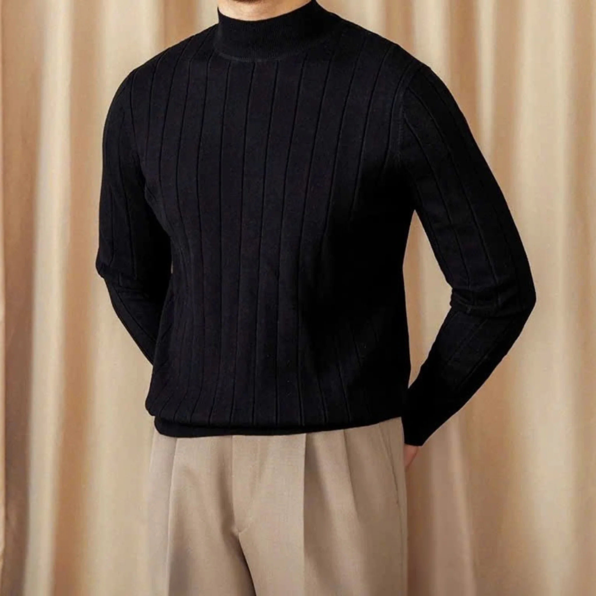 Ribbed Mock-Neck Knit - Image 3