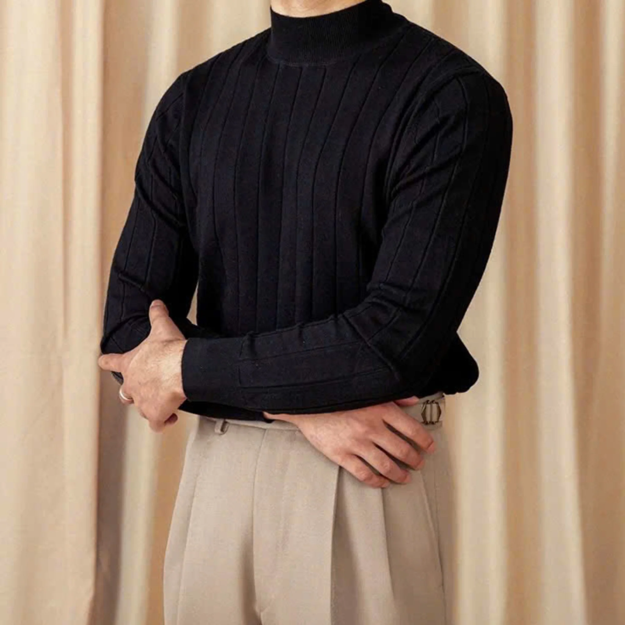 Ribbed Mock-Neck Knit - Image 4