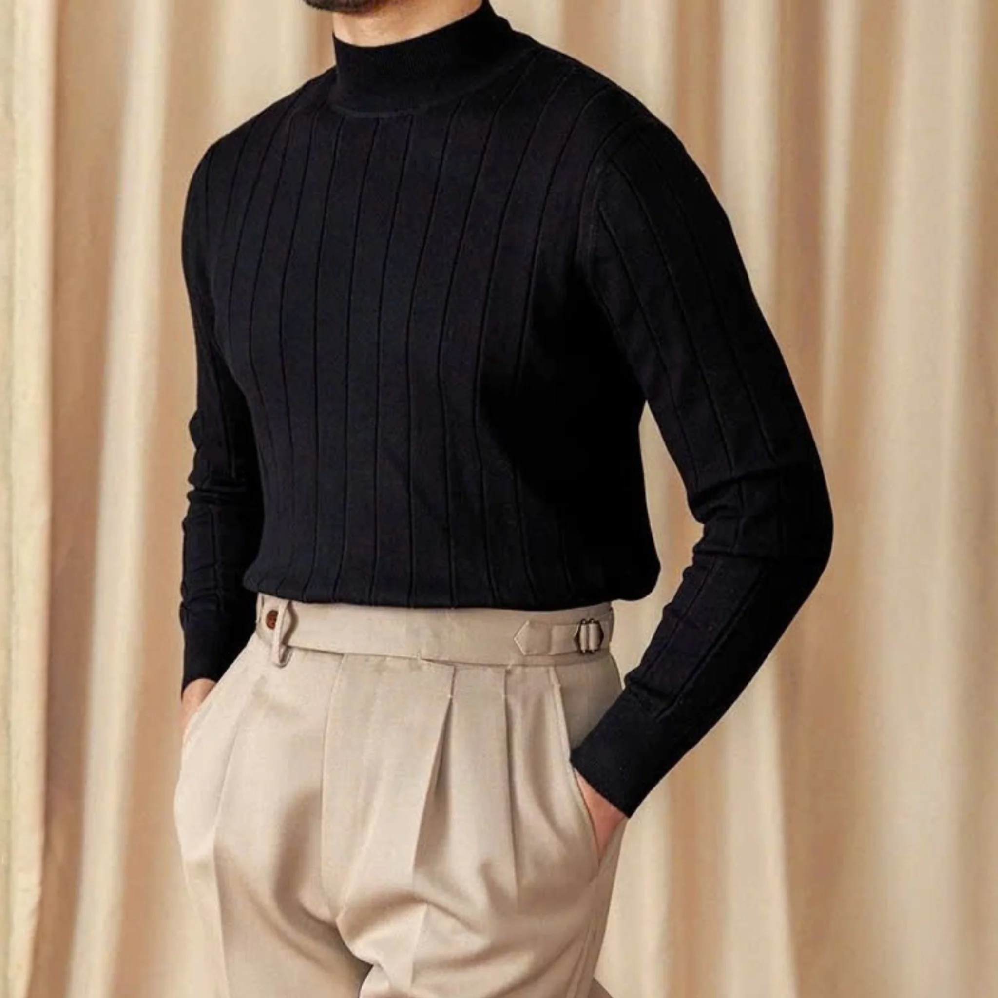 Ribbed Mock-Neck Knit - Image 5