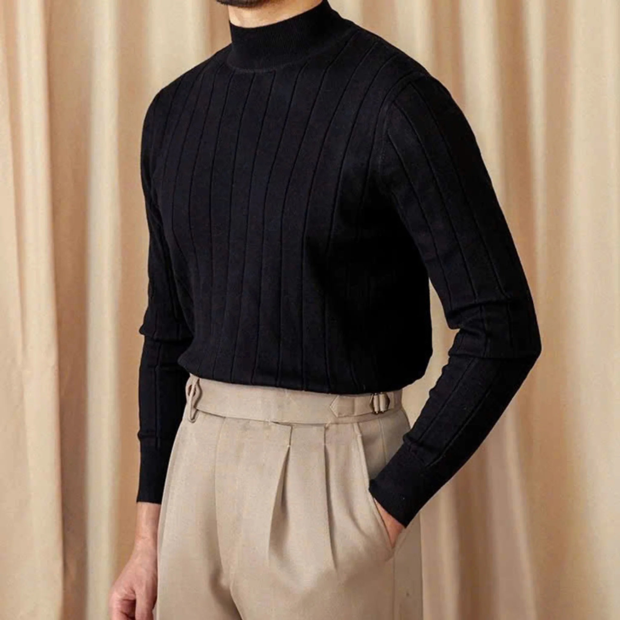 Ribbed Mock-Neck Knit - Image 7