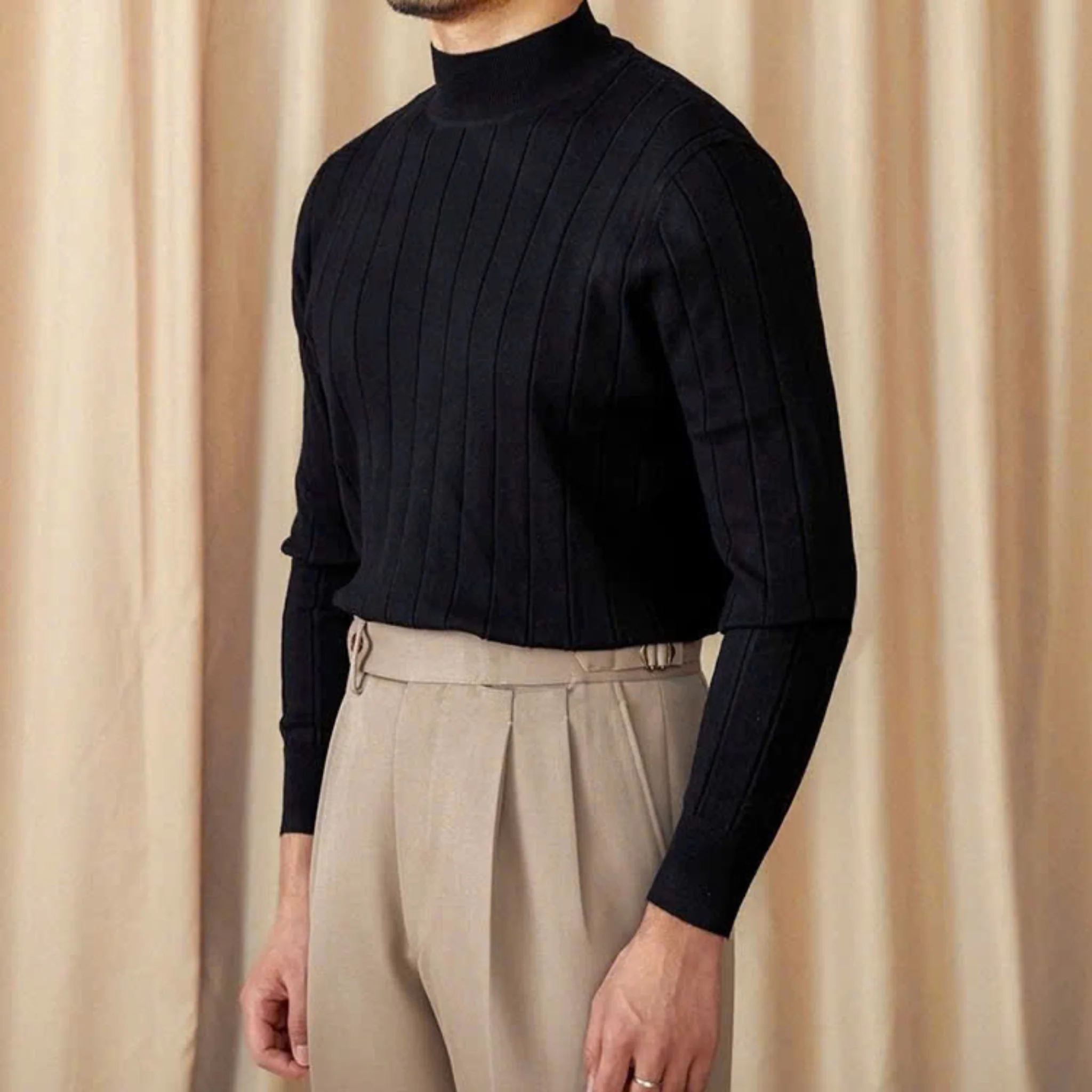 Ribbed Mock-Neck Knit - Image 8