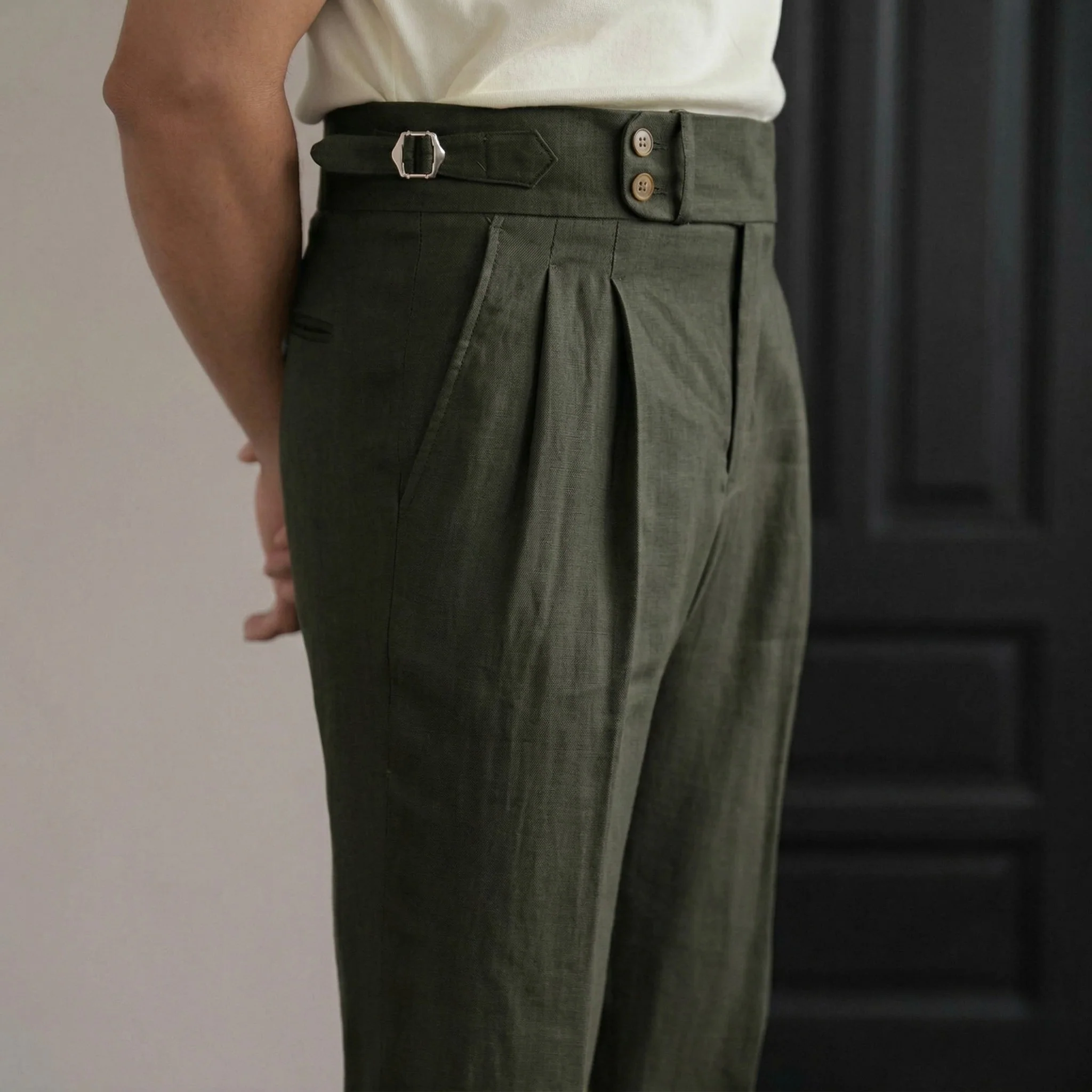 Sidetab Linen Trousers Season 2 - Image 10