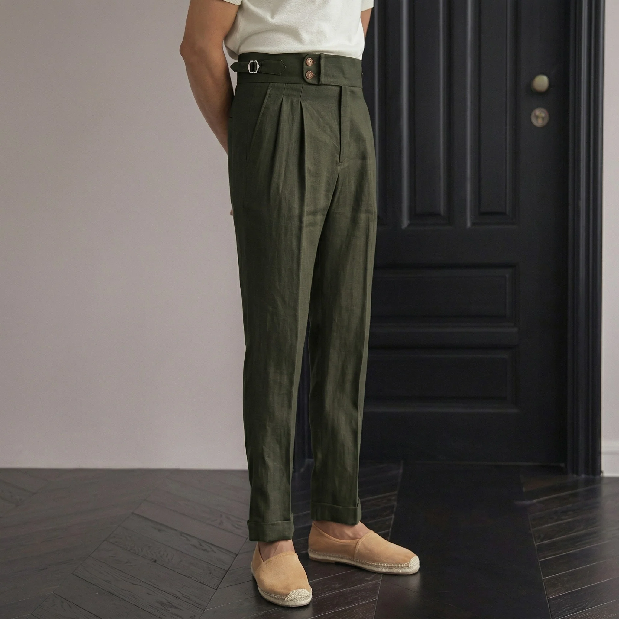 Sidetab Linen Trousers Season 2 - Image 12