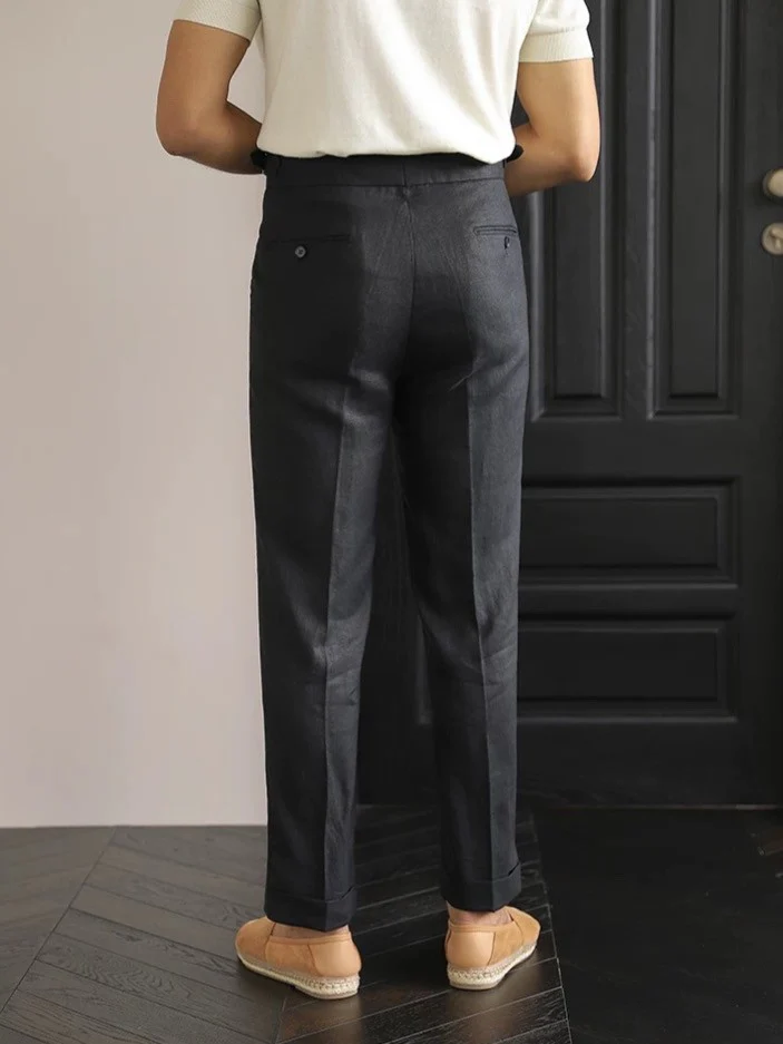 Sidetab Linen Trousers Season 2 - Image 4