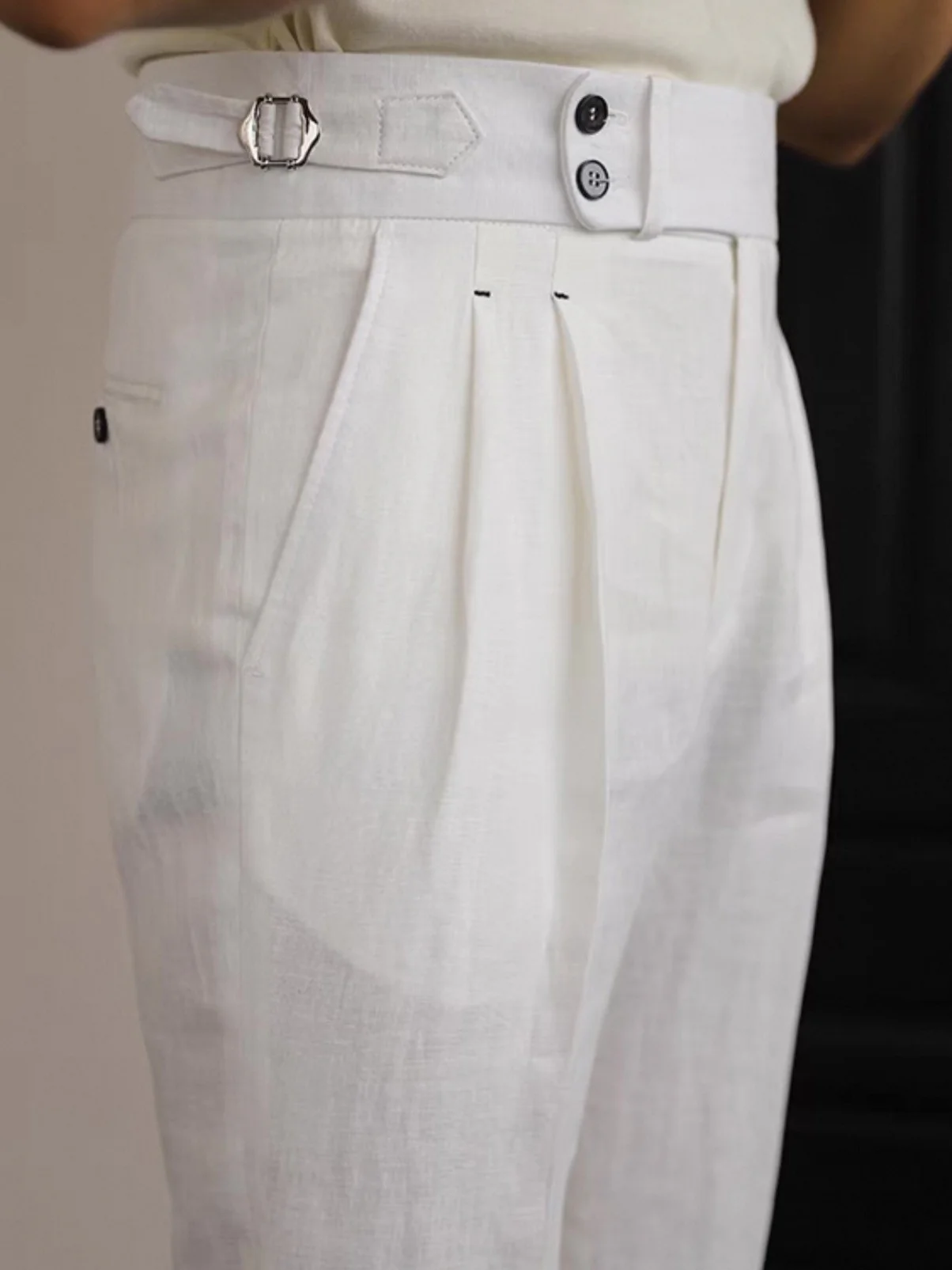 Sidetab Linen Trousers Season 2 - Image 9