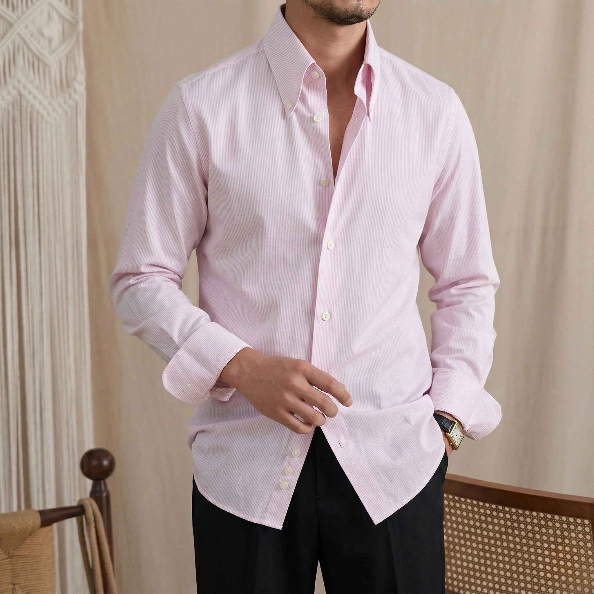 Stripe Point Collar Shirt - Image 4