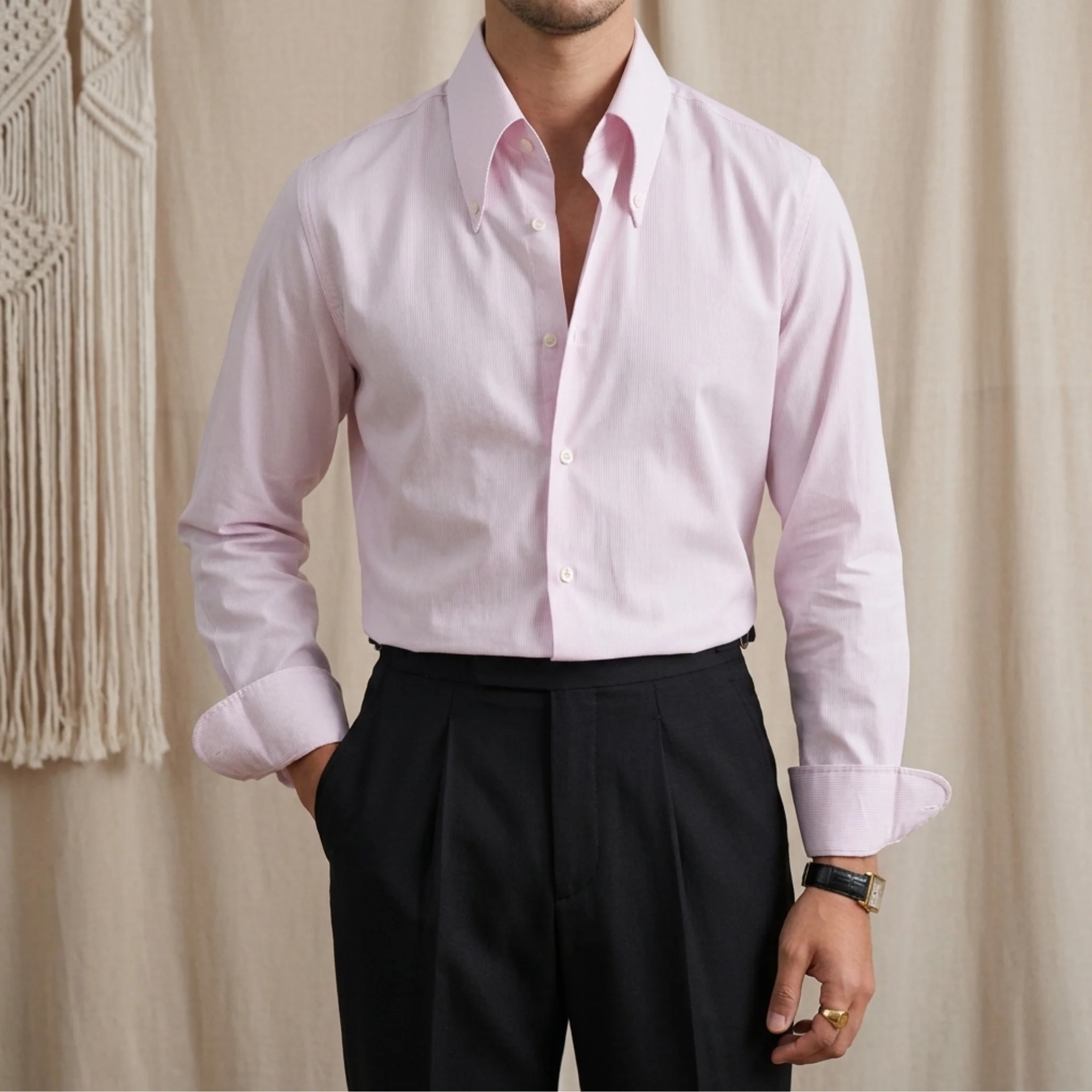 Stripe Point Collar Shirt - Image 5