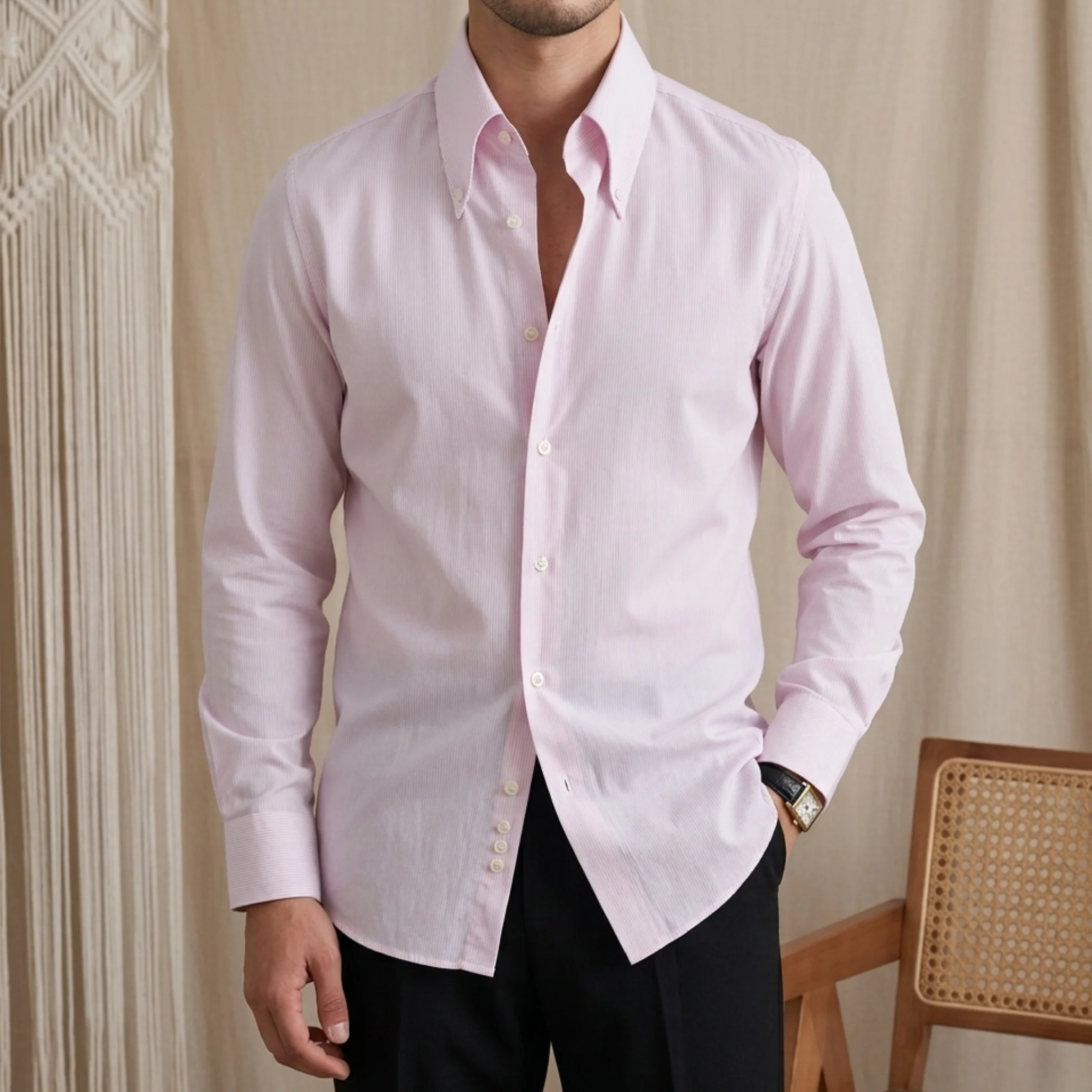 Stripe Point Collar Shirt - Image 6