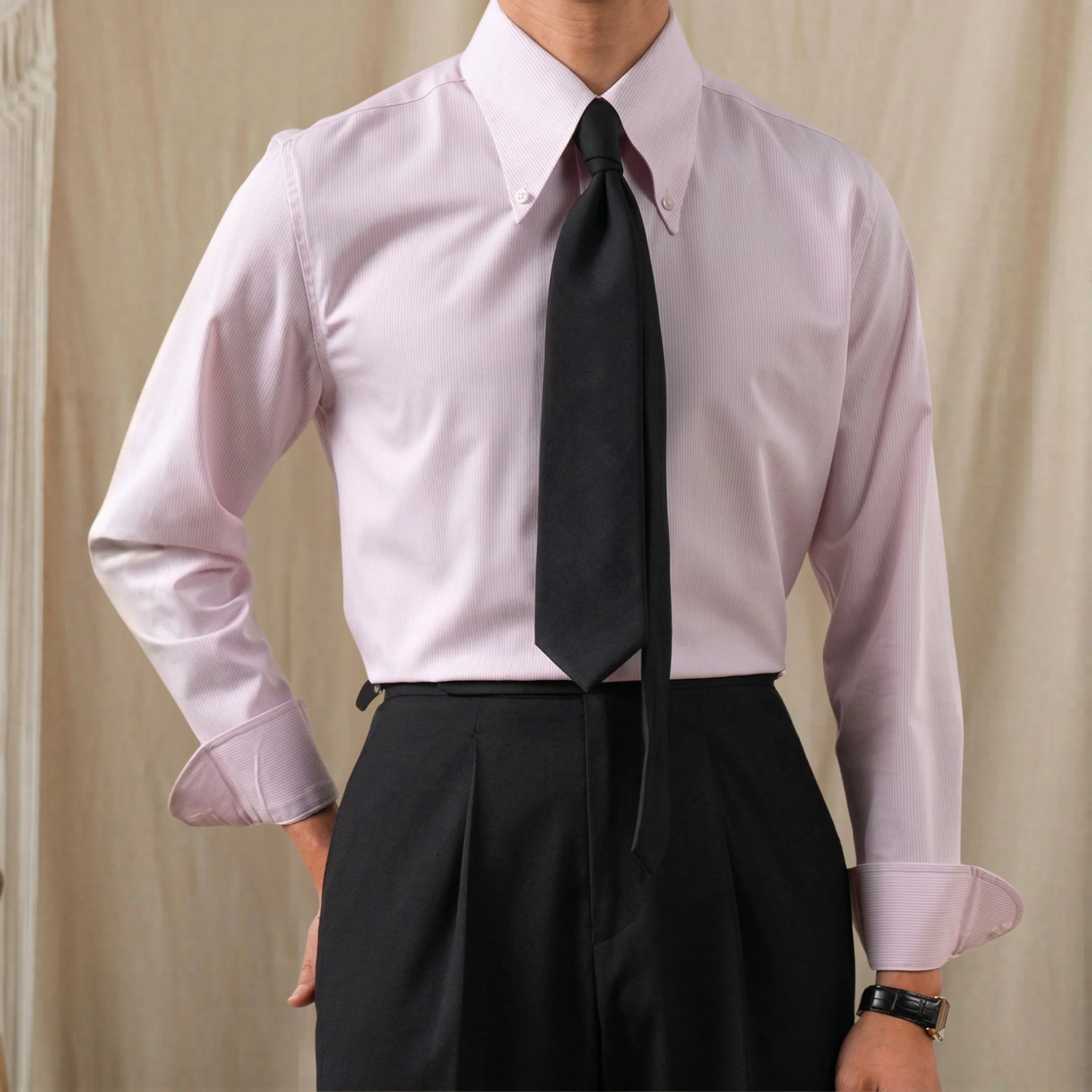 Stripe Point Collar Shirt - Image 7
