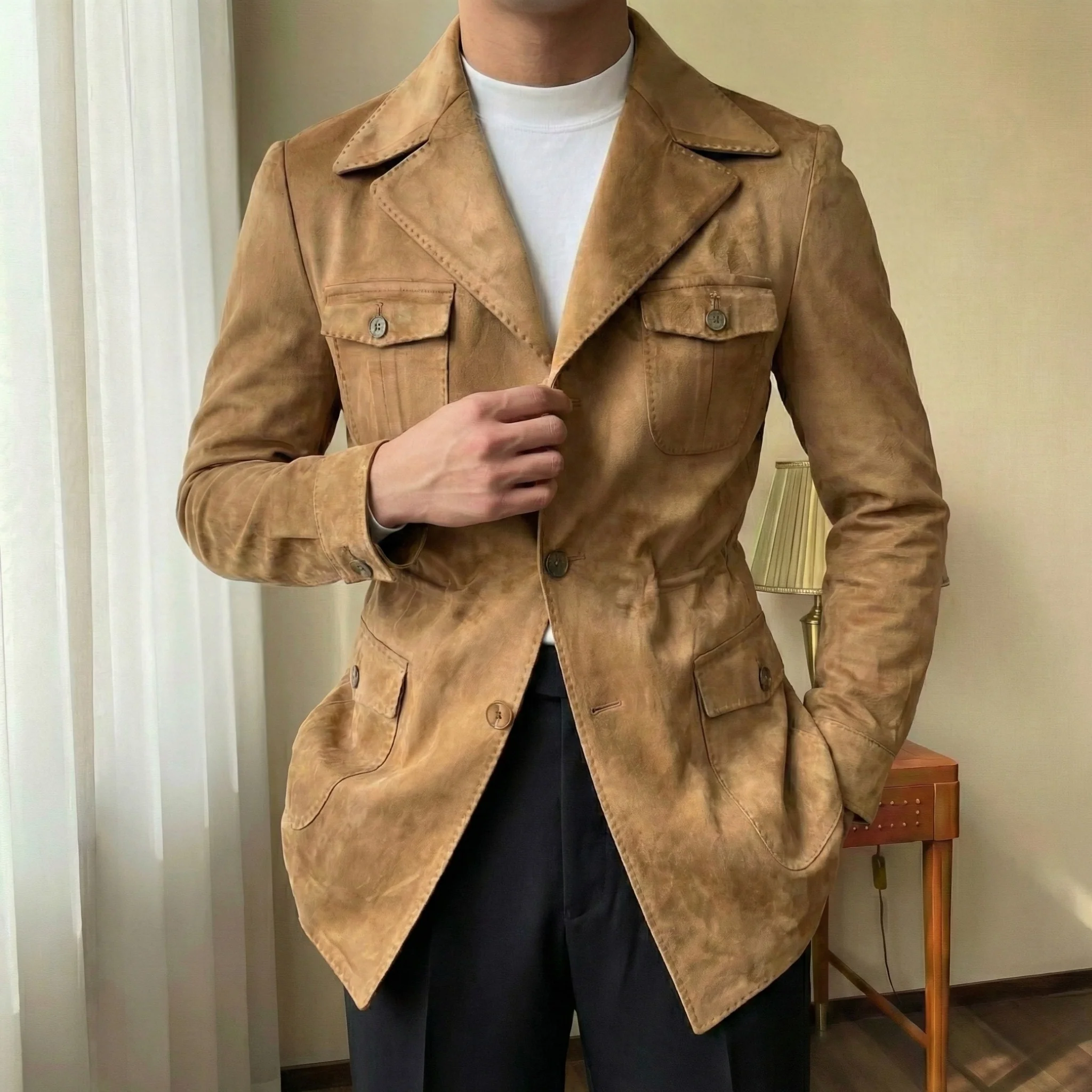Suede Safari Jacket - Image 4