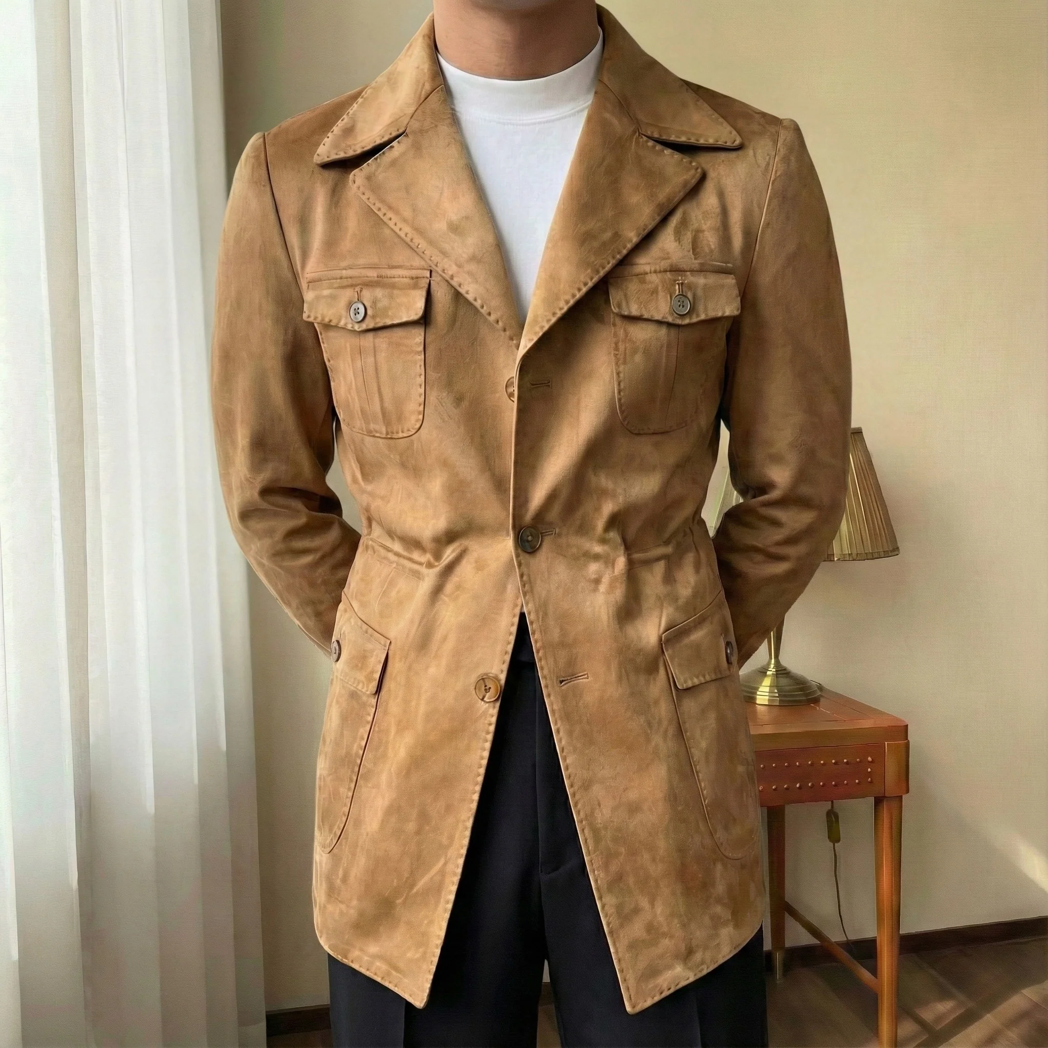 Suede Safari Jacket - Image 5