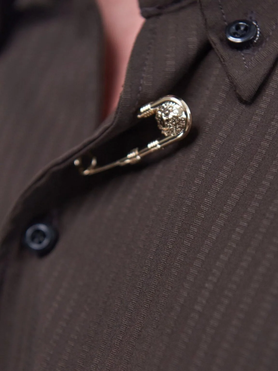 Tiger Pin Striped Button Down Shirt - Image 5